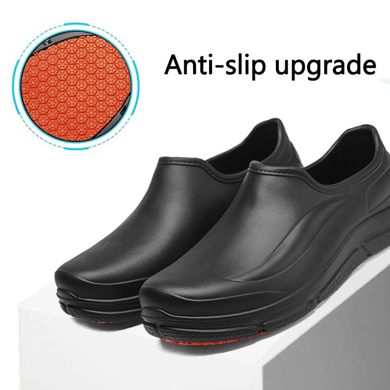 Anti-Slip Chef Nurse Work Clogs Waterproof Oil-Proof Wide Toe Lightweight Cushion for Hospital Kitchen Restaurant clogs Black Footwear Walking Shoes